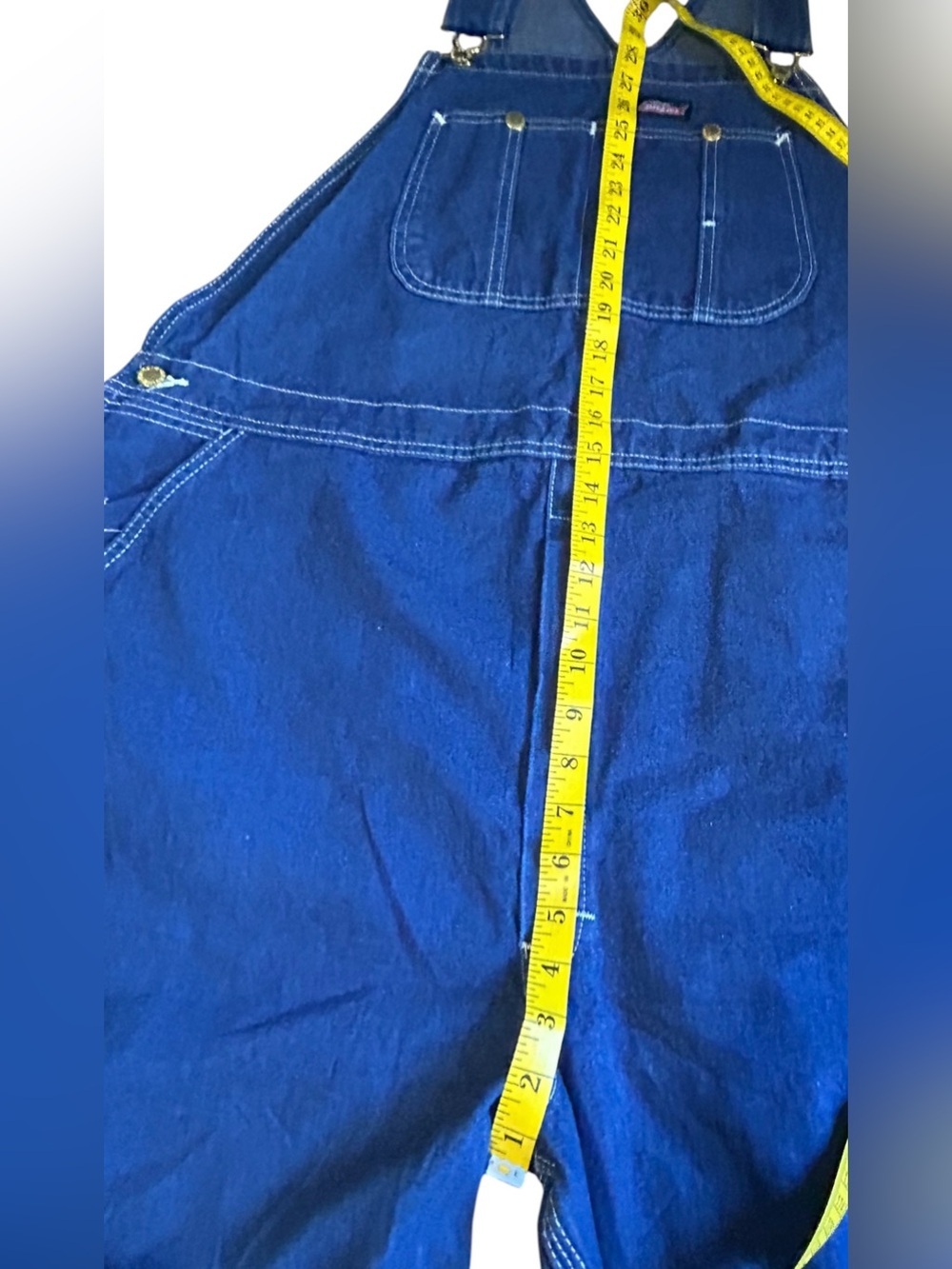 Dickies Denim Bib Overalls Carpenter Workwear Blue Men’s 40x30 - Picture 6 of 16